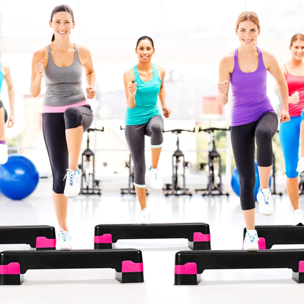 Step 66,5 cm per allenamento aerobico con rialzo e superficie antiscivolo, Step per casa palestra e ufficio