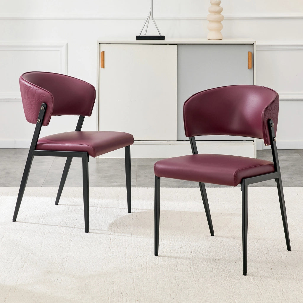 SEDIA DA PRANZO MODERNA IN PU ROSSO 78 CM CON STRUTTURA IN METALLO