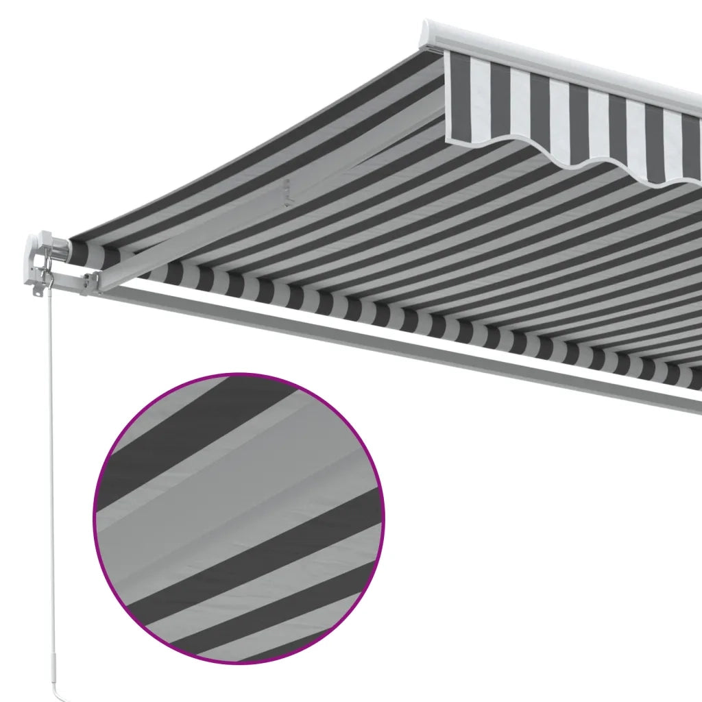 Tenda da Sole Retrattile Manuale Antracite e Bianco 400x350 cm 3215792