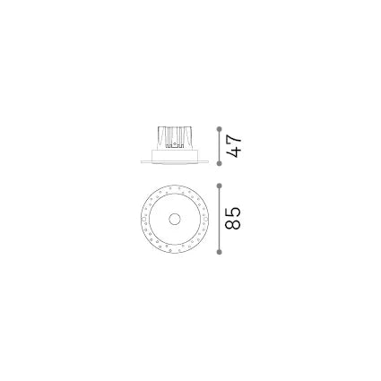 Faretto Ad Incasso Infinity 1 Luce Led Integrato Nero 12W Ip20