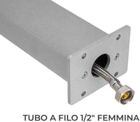 Fontana rettangolare in metallo completa di impianto e rubinetto colore Antracite H82 Cm