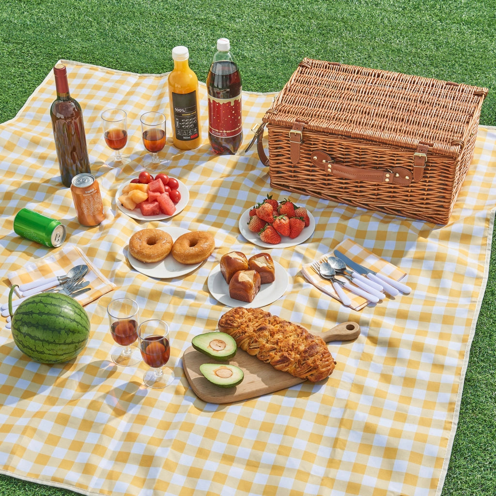 Cestino da Picnic Brindisi per 4 Persone Valigia Picnic in Rami di Salice Set Completo casa.pro