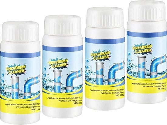 Rinificante per tubi Extra Potente - 4 Stuks - 110 g - Pulizia Profonda