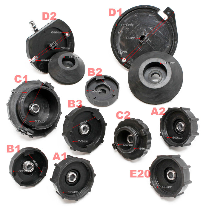 Set di 11pz adattatori connettori per lo spurgo dei freni ad aria compressa