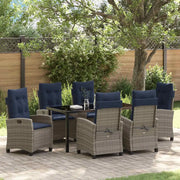 Set da Pranzo per Giardino con cuscino 7 pcs Grigio polyrattan 3380467