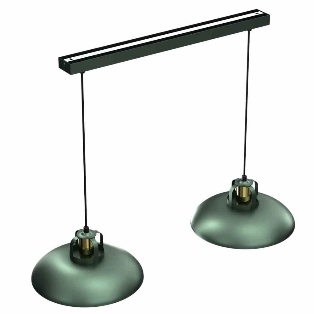 Lampadario sospeso Milagro Felix verde oro 2xE27 75cm