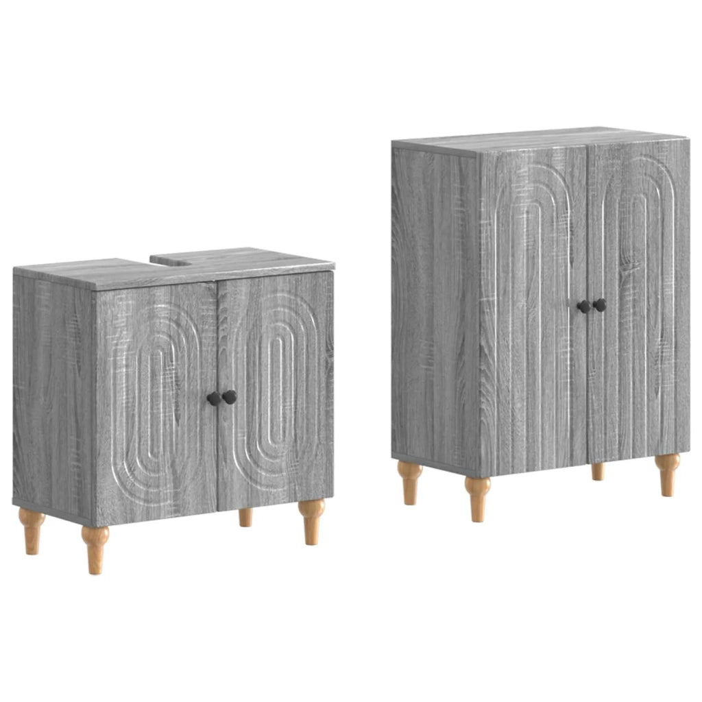 Set di Armadi da Bagno da 2 Pezzi ALKMAAR Sonoma grigio 3417591