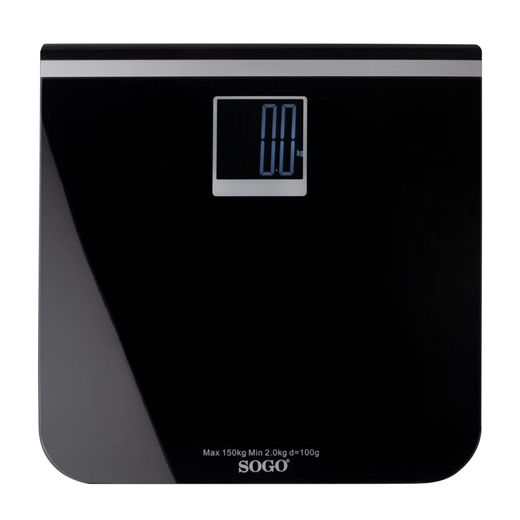 Bilancia pesapersone digitale elettronica, display LCD retroilluminato, capacità 150kg, risoluzione 100g bagno - SOGO