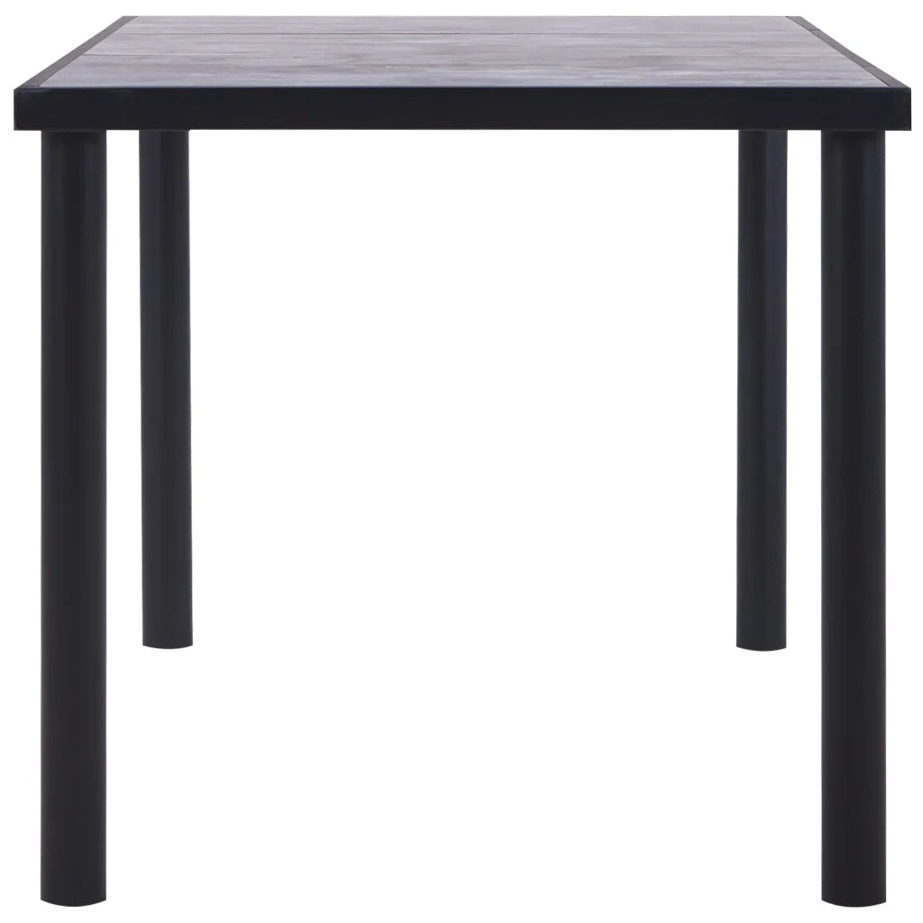 Tavolo da Pranzo | Tavolo da cucina Nero e Grigio Cemento 160x80x75 cm in MDF