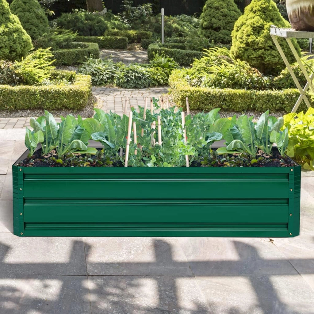 Letto da Giardino Rialzato in Acciaio, Fioriera da Esterno in Metallo per Fiori, Erbe, Piante e Verdure, Fioriera Elevata da Giardino, Cortile e Prato (100 x 80 x 30 cm)