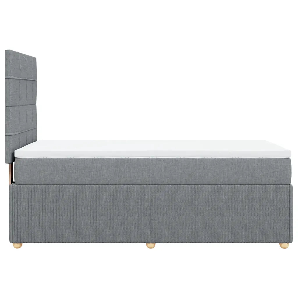 Giroletto a Molle con Materasso Grigio Chiaro 80x200 cm Tessuto