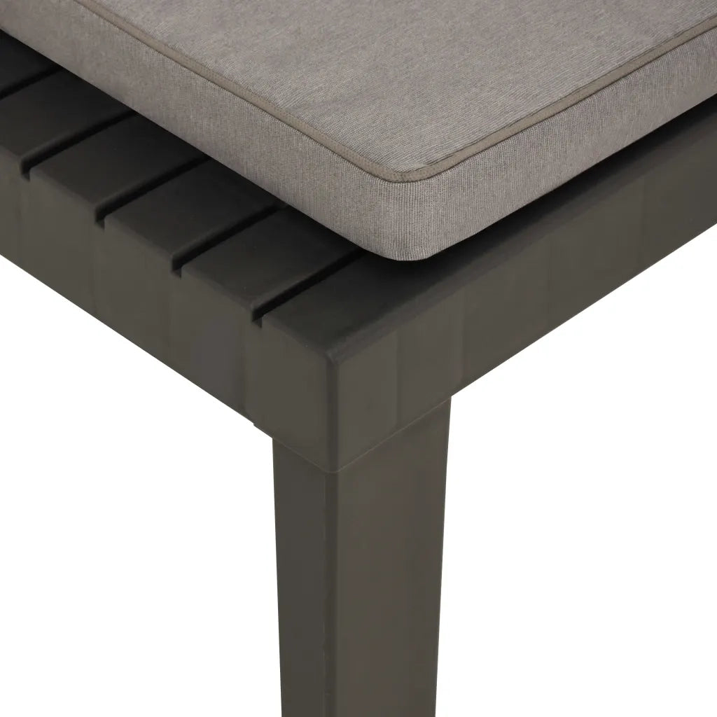 Poltrona da Giardino con Cuscino in Plastica Grigia CFW7175417