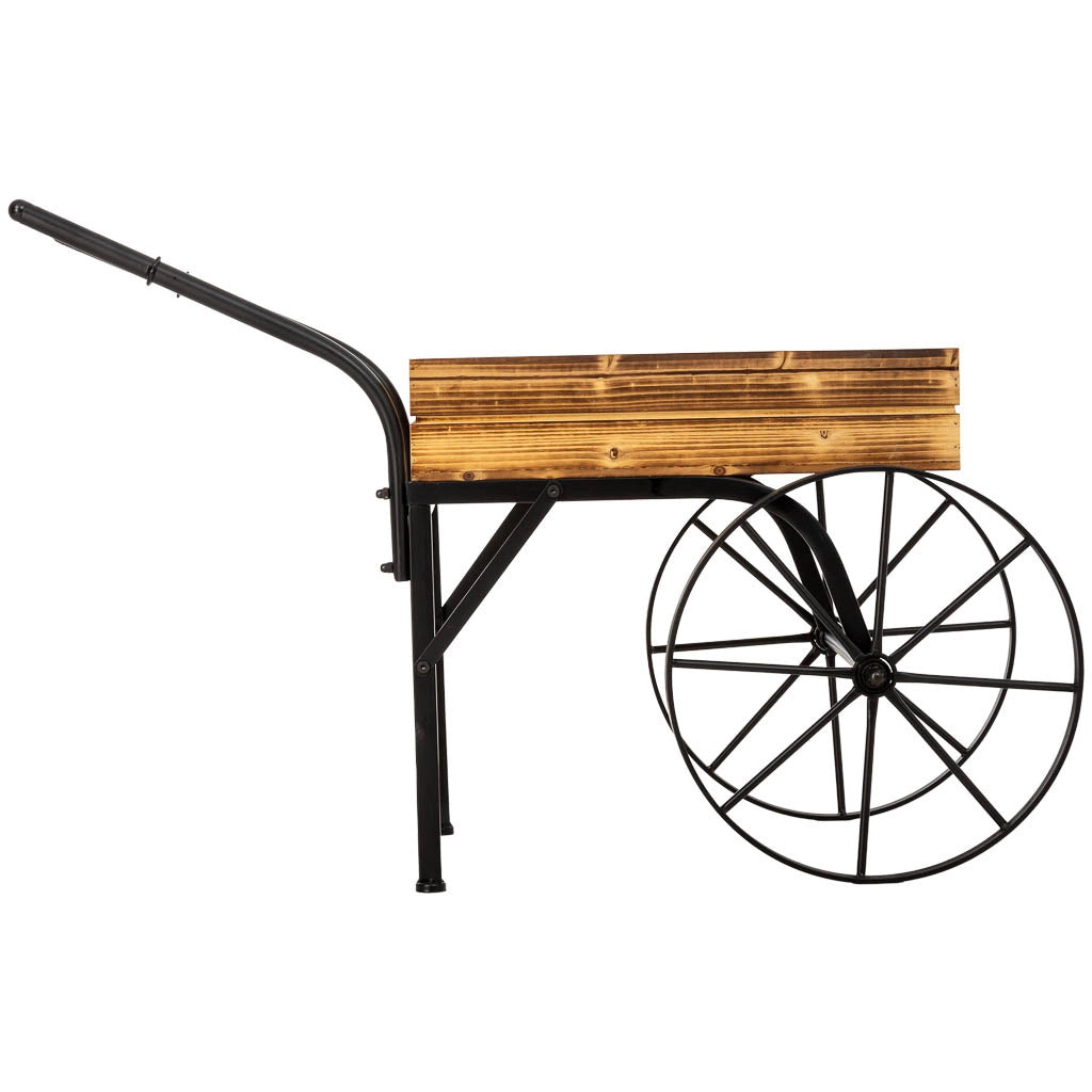 Carrello fioriera legno marrone 96x45x63h cm