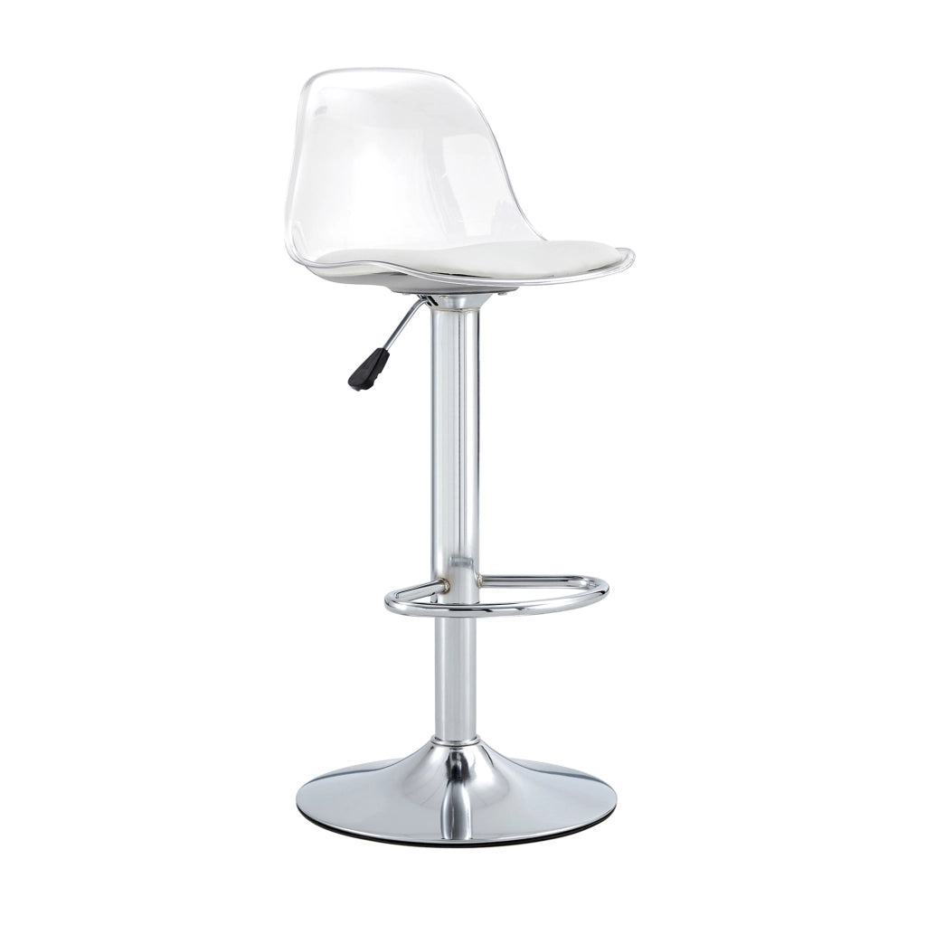 Set di 2 sgabelli da bar regolabili bianchi e argento