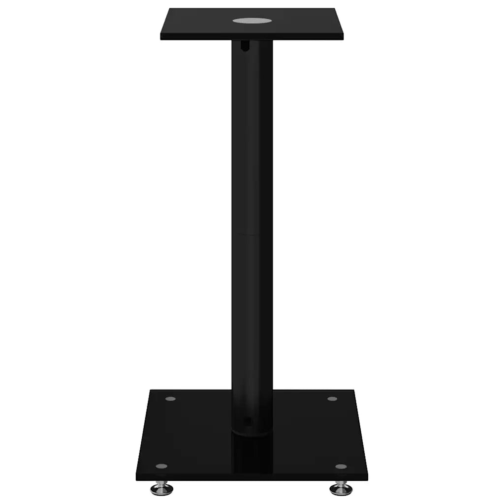 Pedane per Casse 2 pz Nero Vetro Temperato Design a 1 Pilastro CFW5232814