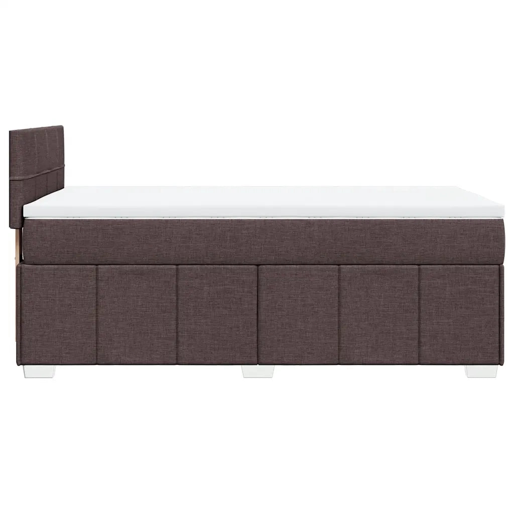 Giroletto a Molle con Materasso Marrone Scuro 90x200 cm Tessuto