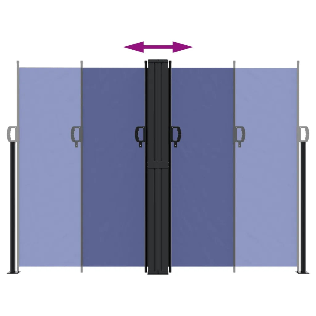 vidaXL Tenda da Sole Laterale Retrattile Blu 180x600 cm