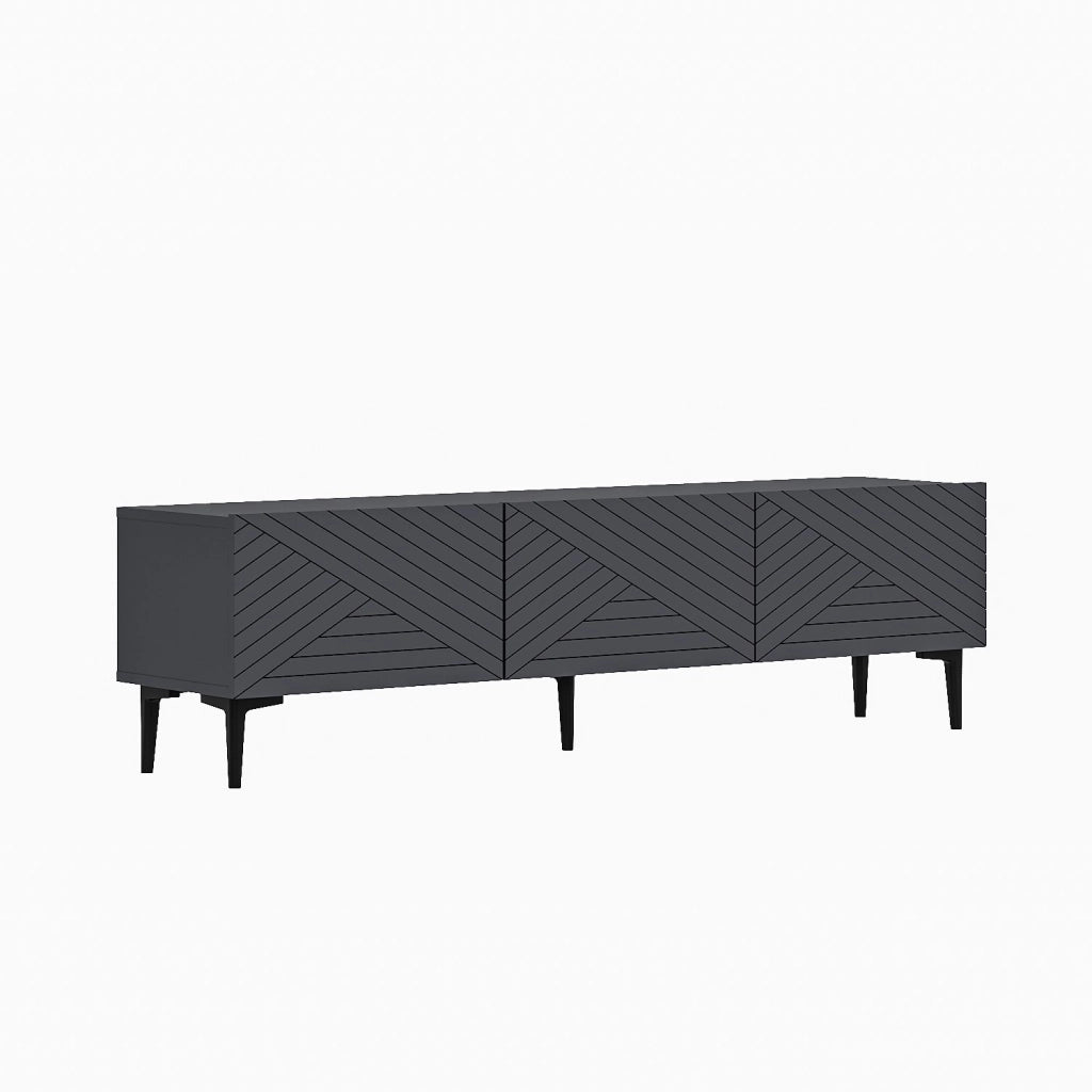 Mobile TV in legno "Felix" 160 x 31,4 x 44,1 cm - Antracite