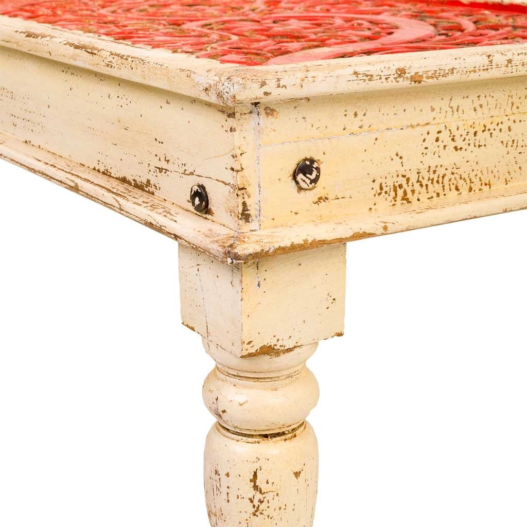 Tavolino da caffè in legno finitura artigianale 110x78x48h cm