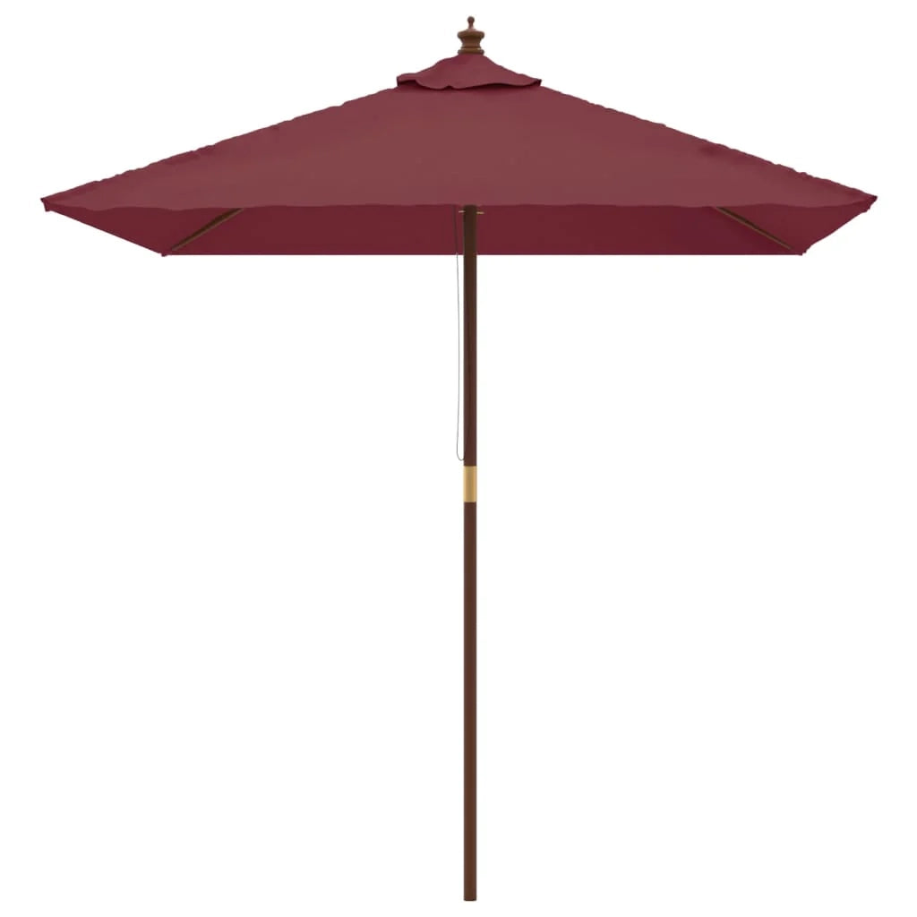 Ombrellone da giardino con palo in legno 198 x 198 x 231 cm rosso bordeaux 02_0008348