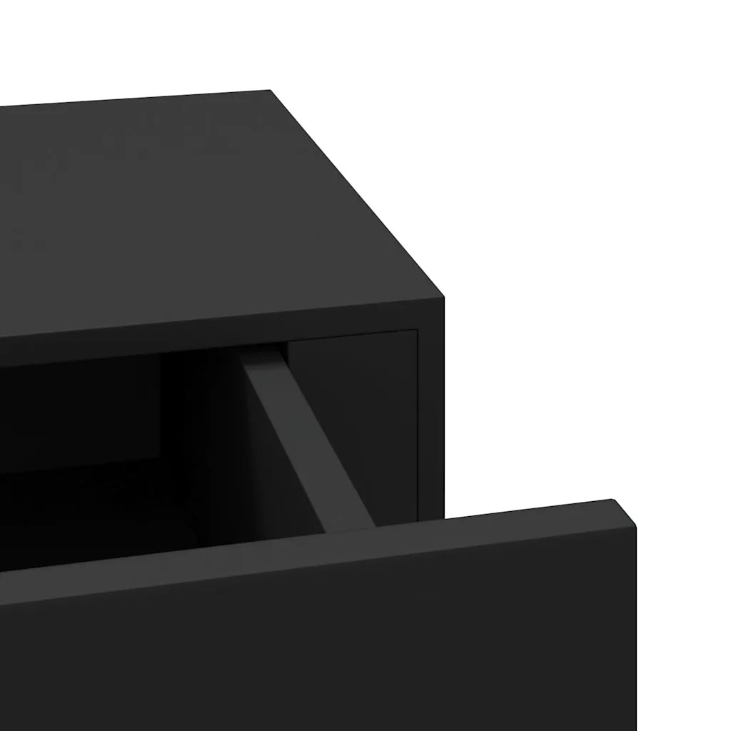 Scaffale con Cassetti da Parete | Mensola sospesa Nero 40x23,5x10 cm in MDF