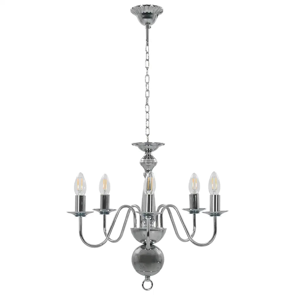 Lampadario Argento 5 Lampadine Attacco E14 281616