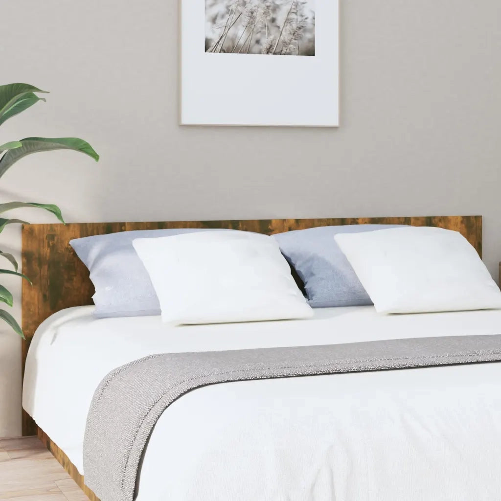 Testiera Letto-Testata-Testiera Decorativa Rovere Fumo 200x1,5x80 cm in Legno Multistrato