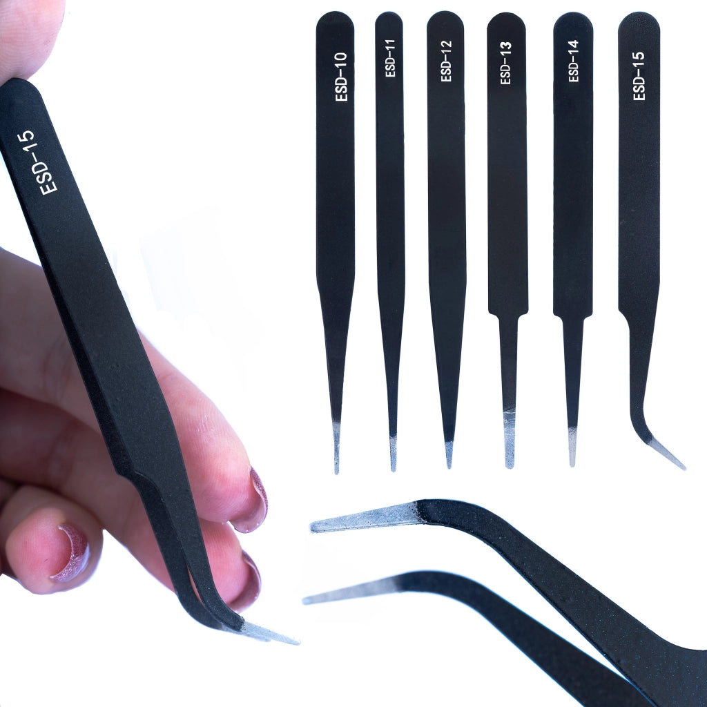 Set di Pinzette di Precisione Rosfix – 6 Pezzi | Acciaio Inossidabile, Anticorrosione, Antimagnetico