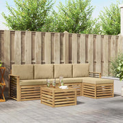 Set di divani da esterno 6 pcs Bianco e Beige Poliestere 3391728