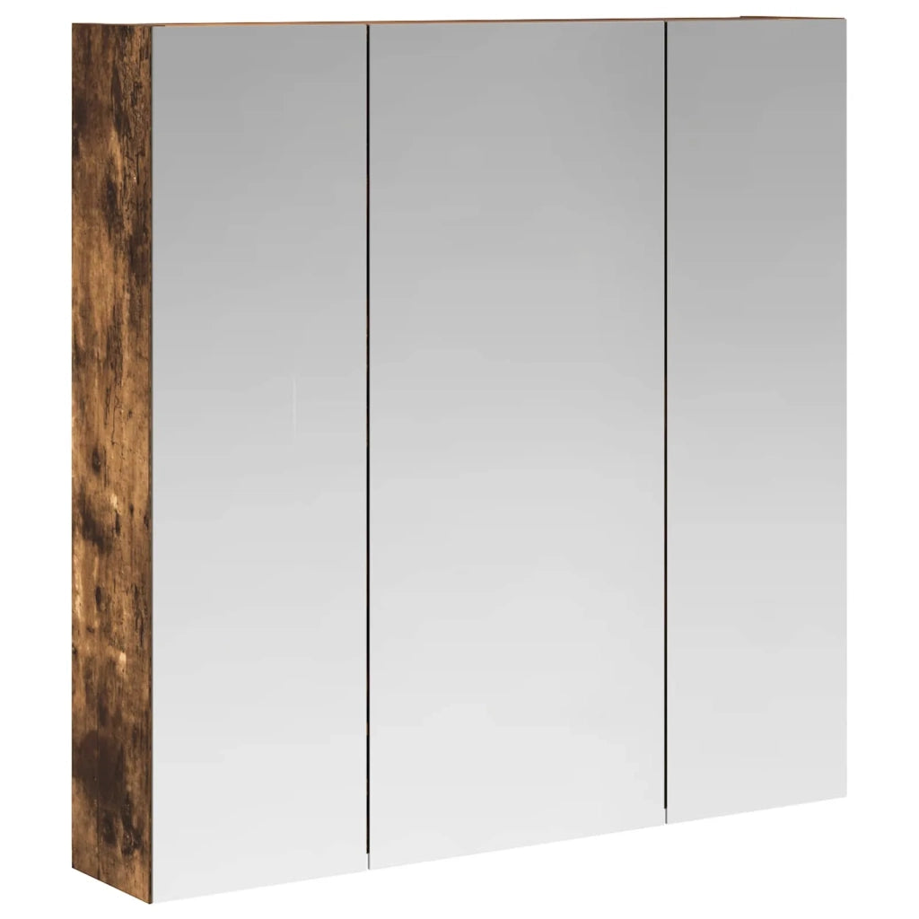 Mobiletto per specchio da bagno Rovere fumé 70 x 14,5 x 70 cm