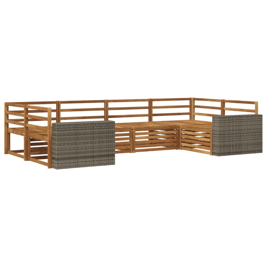 Set di divani da esterno 6 pz Naturale Legno di Acacia Massello 3383787