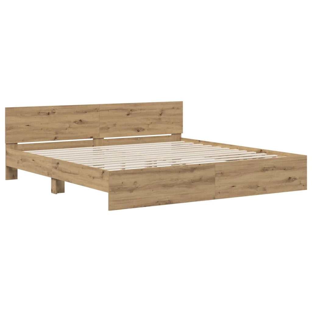 Struttura letto con testata Rovere Artigianale 200 x 200 cm 3445769