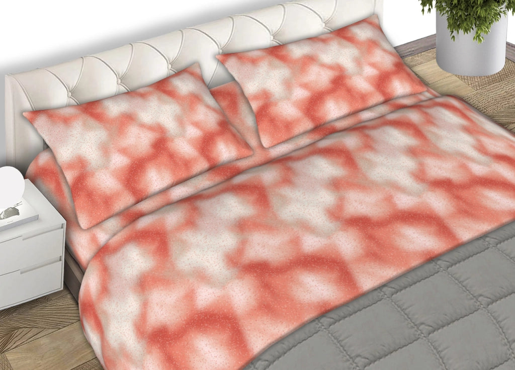 Completo Lenzuola Letto Singolo e Matrimoniale 100% Cotone Made Italy In Varie Fantasie C.N - Matrimoniale - Top Arancio