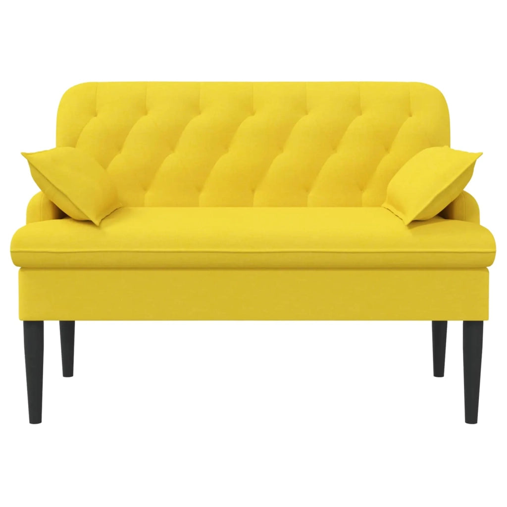 Loveseat con bottoni imbottiti Giallo Chiaro 111 x 68 x 80 cm 42041805