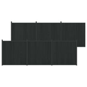 Pannello di Recinzione 6 pcs WPC e Alluminio Nero 3429488