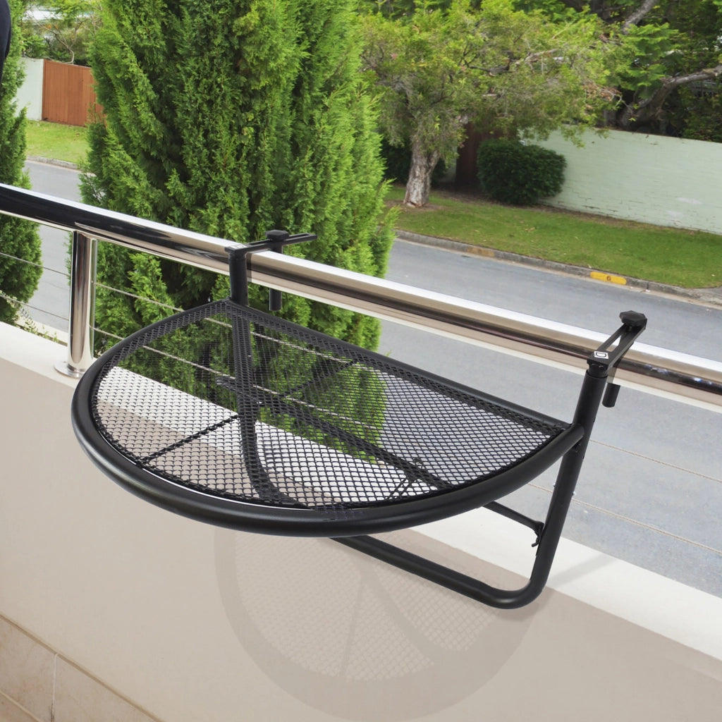 Tavolo da balcone semicircolare ¨C zephmum ¨C regolabile in altezza 60x47x50 cm