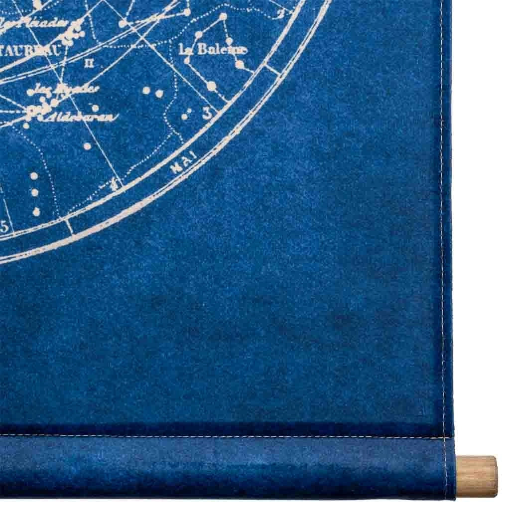 Tela pergamena tessuto stampato blu 120x86x2,5h cm