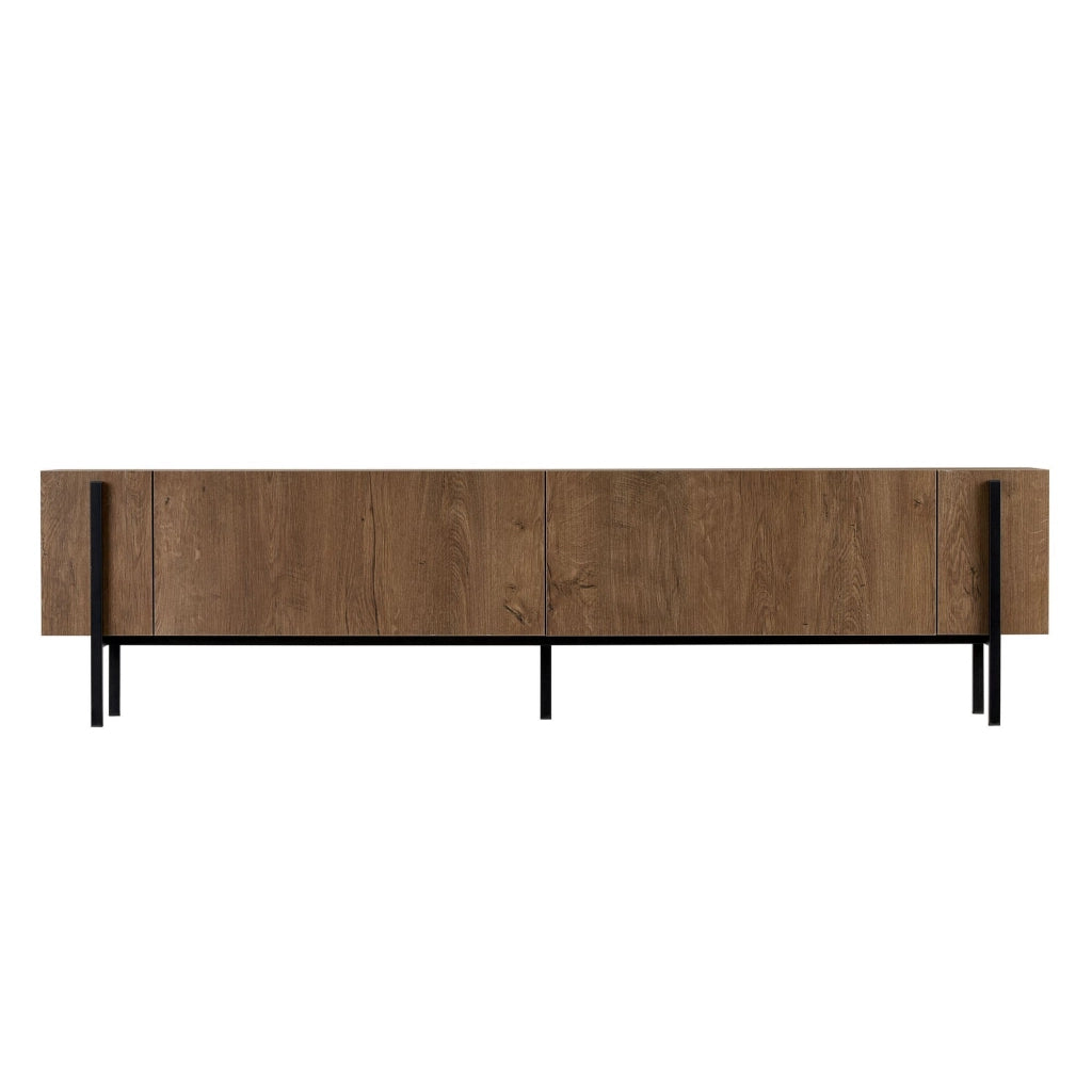 Noga, Mobile Porta tv 2 Ante, 180x30x45h cm Marrone Rovere Rustico