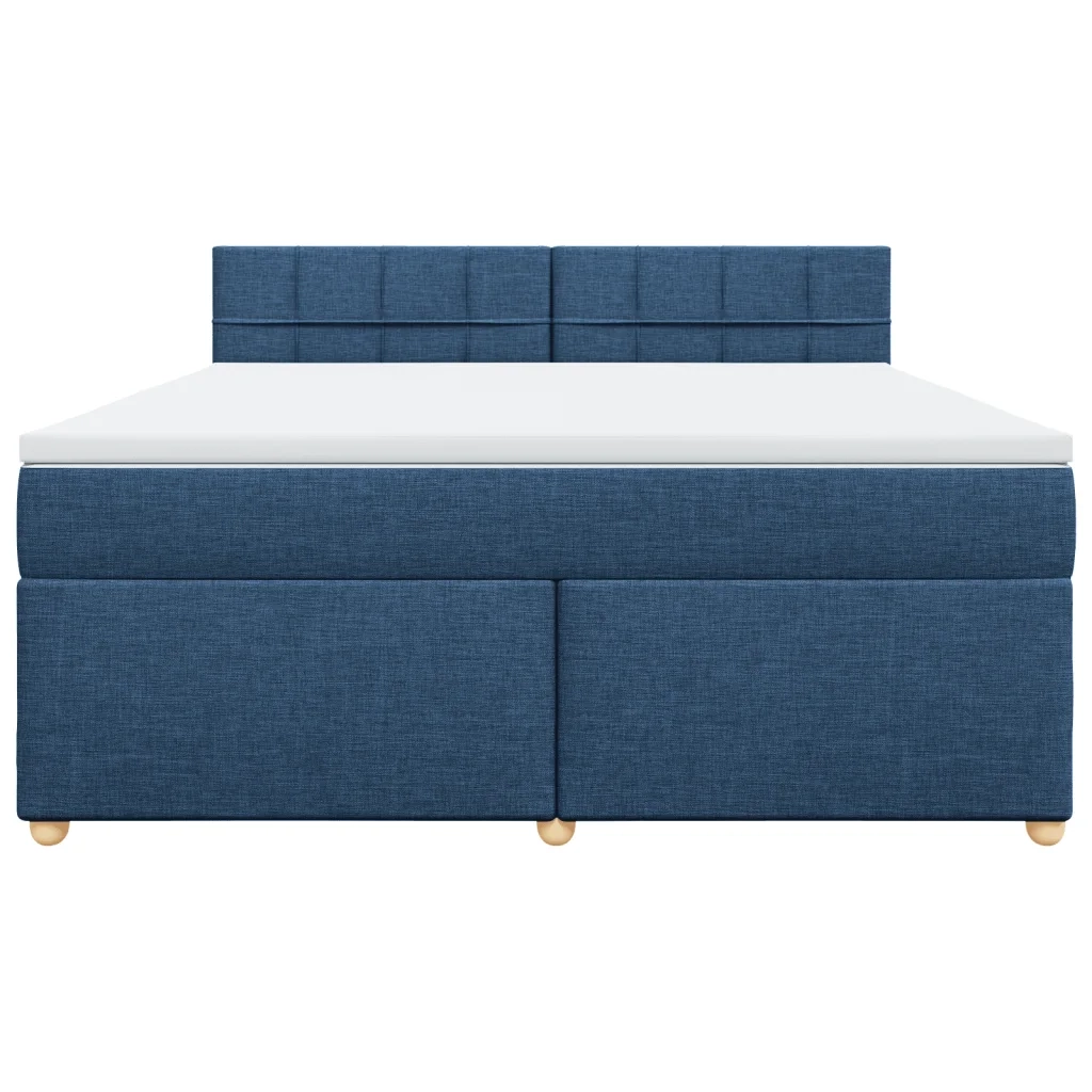 vidaXL Giroletto a Molle con Materasso Blu 180x200 cm in Tessuto