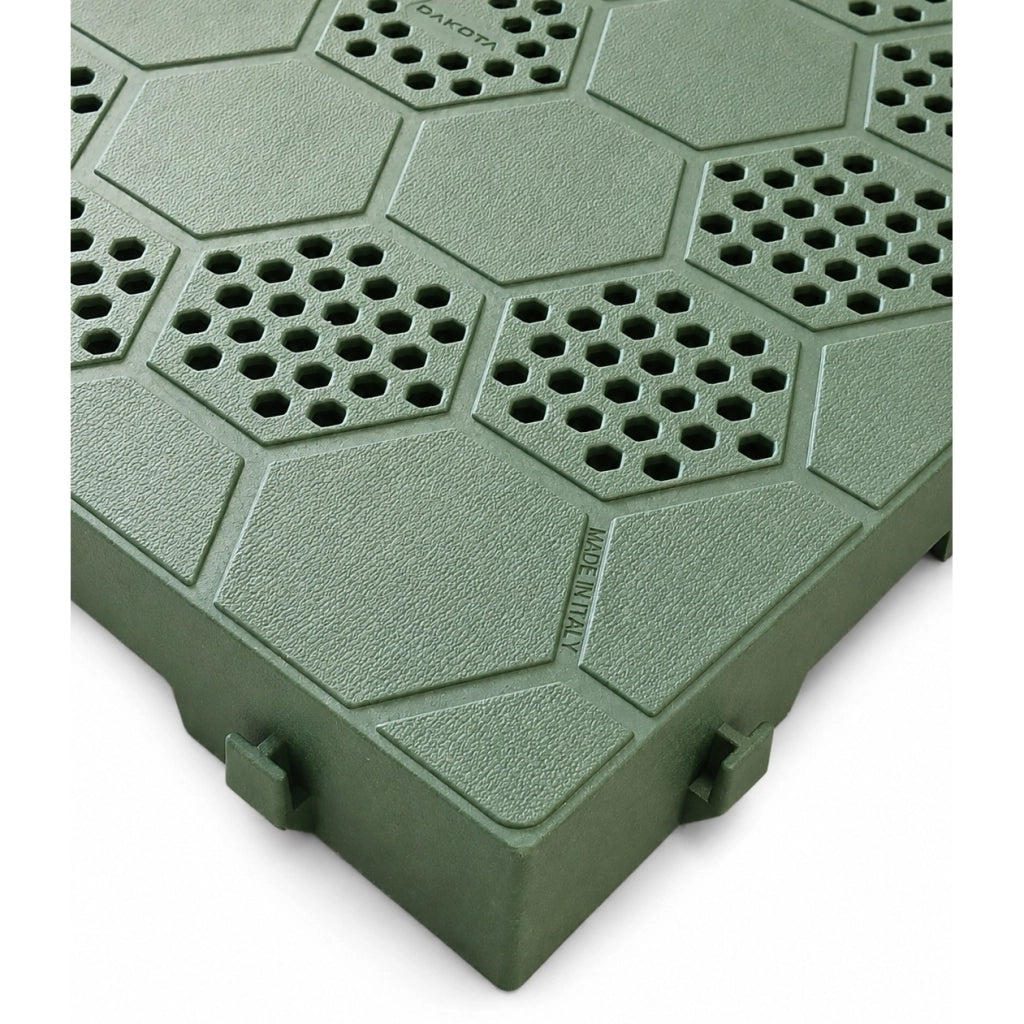PIASTRELLA 40X40XH5CM VERDE SEMIFORATA