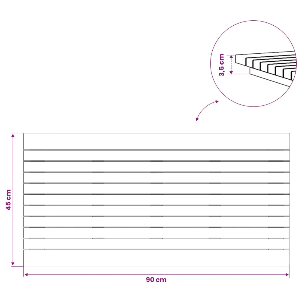 Piano del tavolo 90 x 45 x 3,5 cm Rettangolare Naturale 42033156
