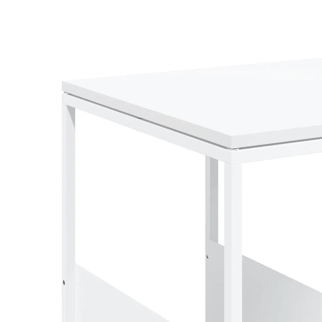 Tavolino Bianco 55x36x59,5 cm Legno Multistrato 343107