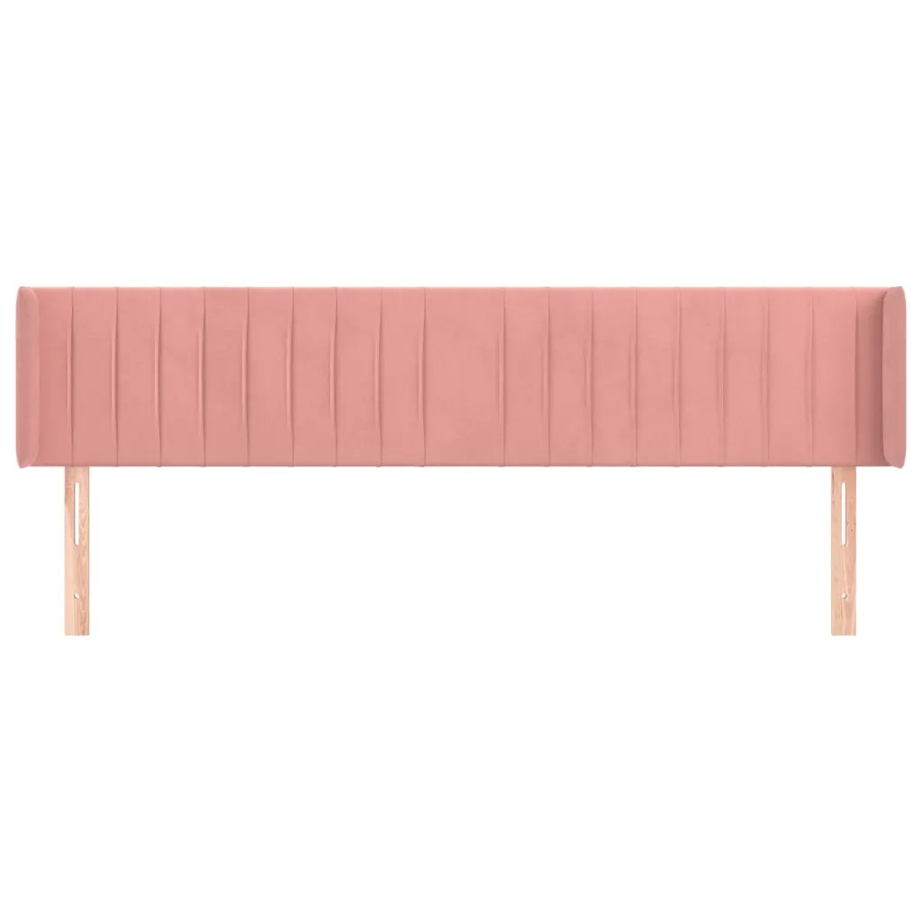 Testiera | Testata ad Orecchio Rosa 163x16x78/88 cm in Velluto