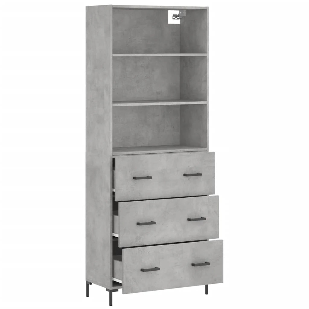 Buffet credenza cassettiera armadio mobile contenitore organizer cucina soggiorno salotto alto 69,5 x 34 x 180 cm legno ingegnerizzato grigio 02_0034619
