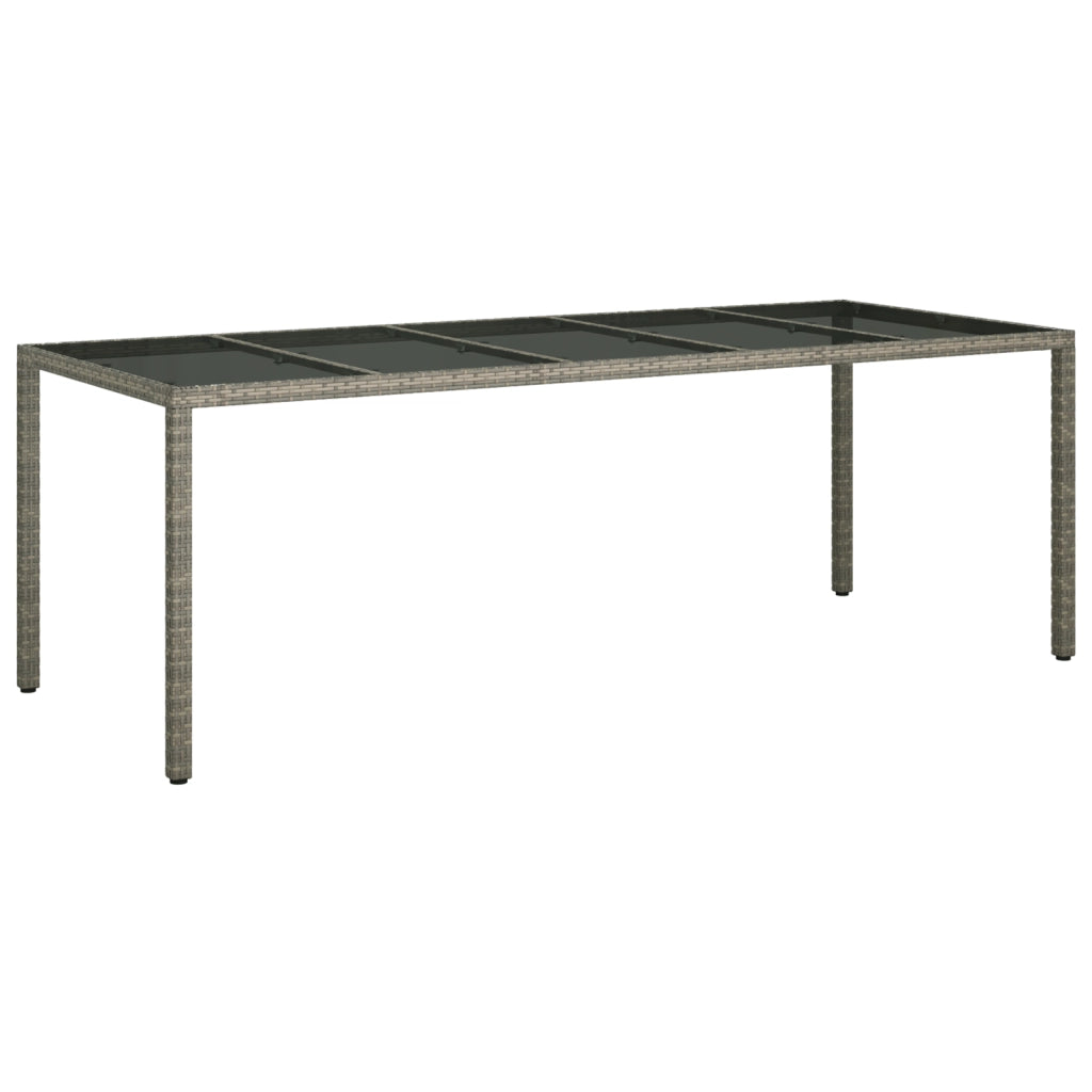 Set da Pranzo da Giardino 9 Pezzi con Cuscini Grigio in Polyrattan