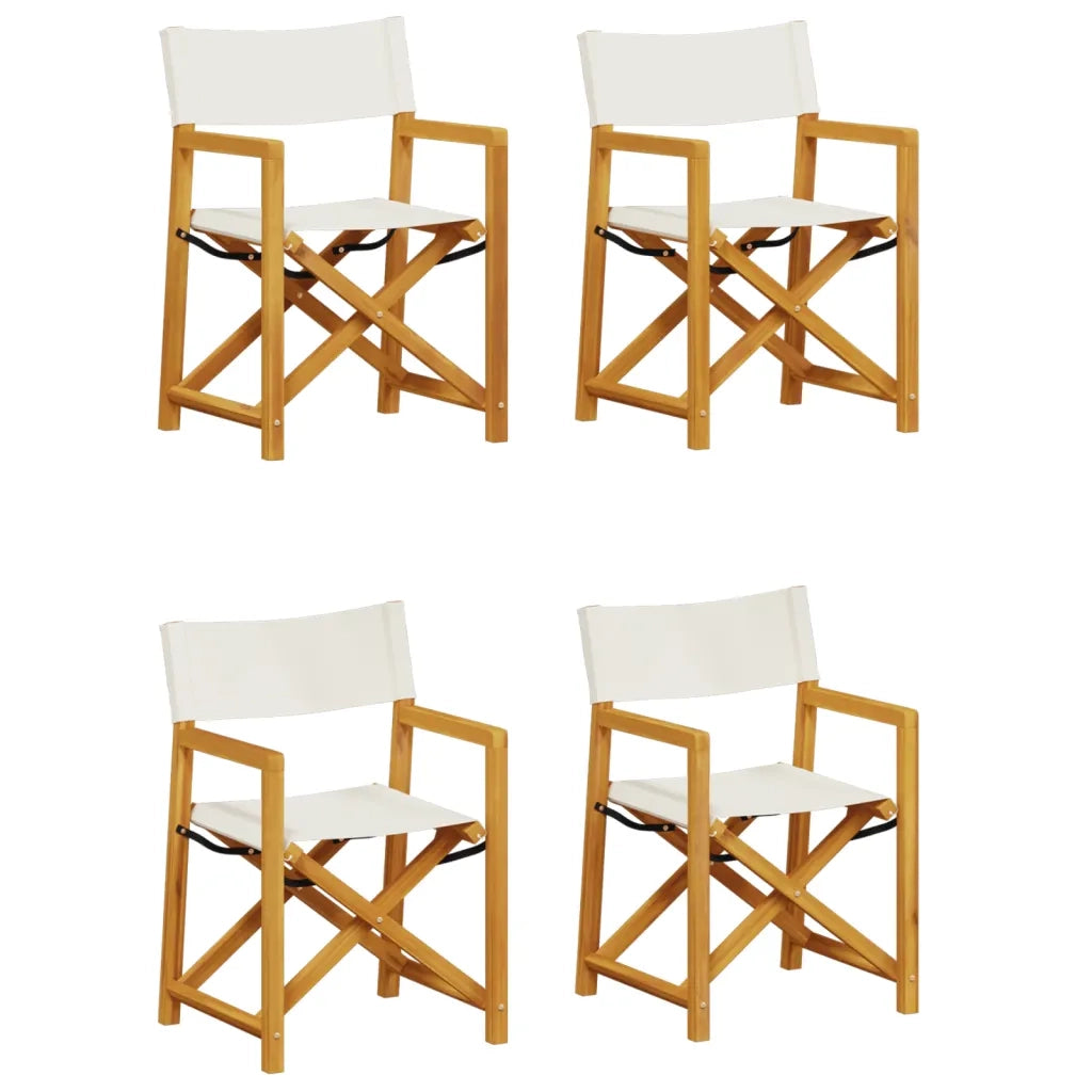 Sedie da Giardino Pieghevoli 4 pz Bianco Crema in Tessuto 3208916