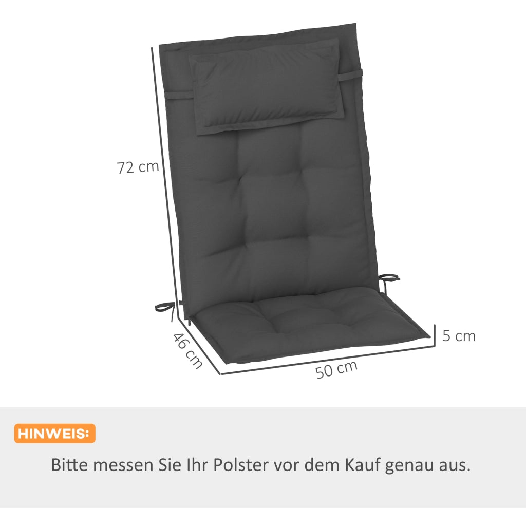Cuscini per Lettino da Sole ¨C Zephmum ¨C 50x116x5 cm Grigio Scuro