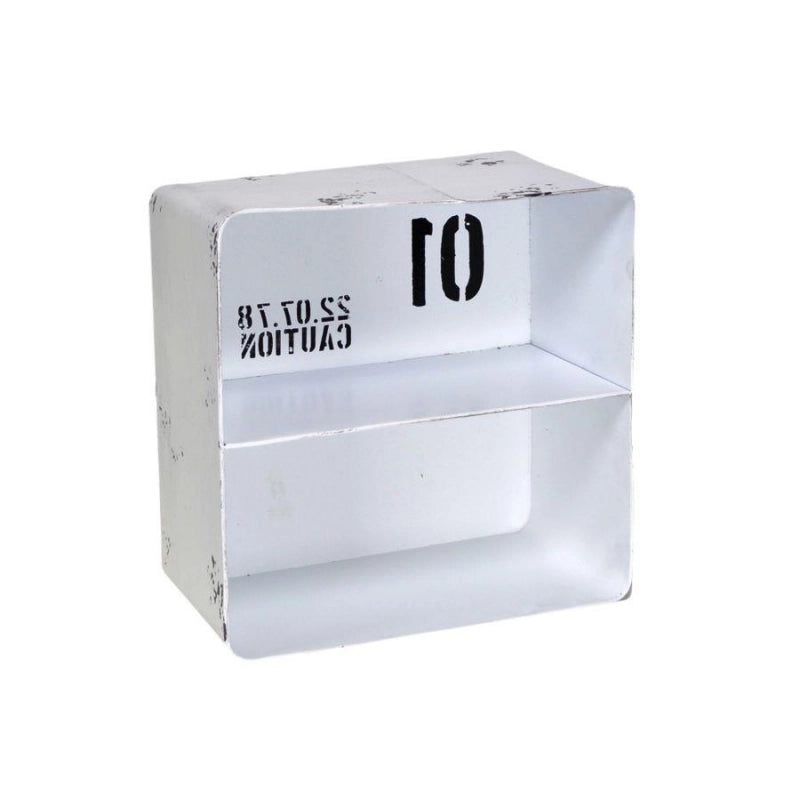 Mensola metallo bristol bianco 2 piani quadrata cm29,5x15h30