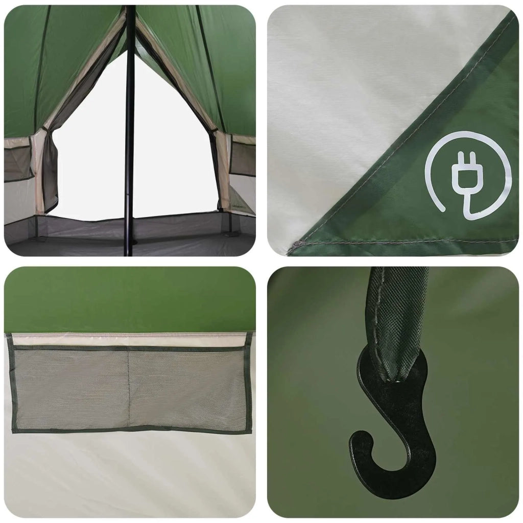 Tenda Tipi con tetto Verde 250 x 250 cm Poliestere e Acciaio 42028719