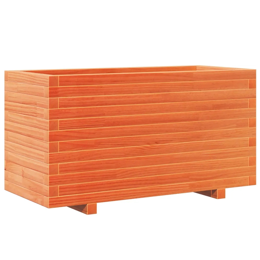 Fioriera Giardino-Vaso da Esterno-Contenitore per Piante Marrone Cera 90x40x49,5cm Legno Massello Pino 694320